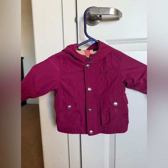 Burberry Baby Hooded Jacket Coat Magenta Pink Nova Check Lining 9–12M - Picture 11 of 11